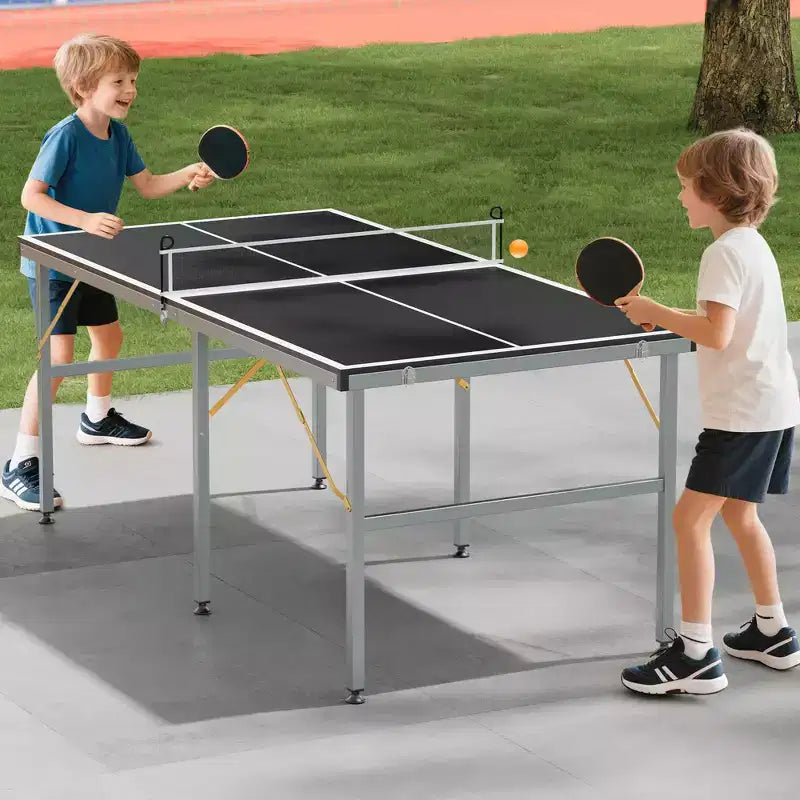 Table de ping-pong portable 180x90 cm pour l'intérieur et l'extérieur - Comprend un filet, 2 raquettes et 3 balles - Table de jeu professionnelle pour adultes et adolescents
