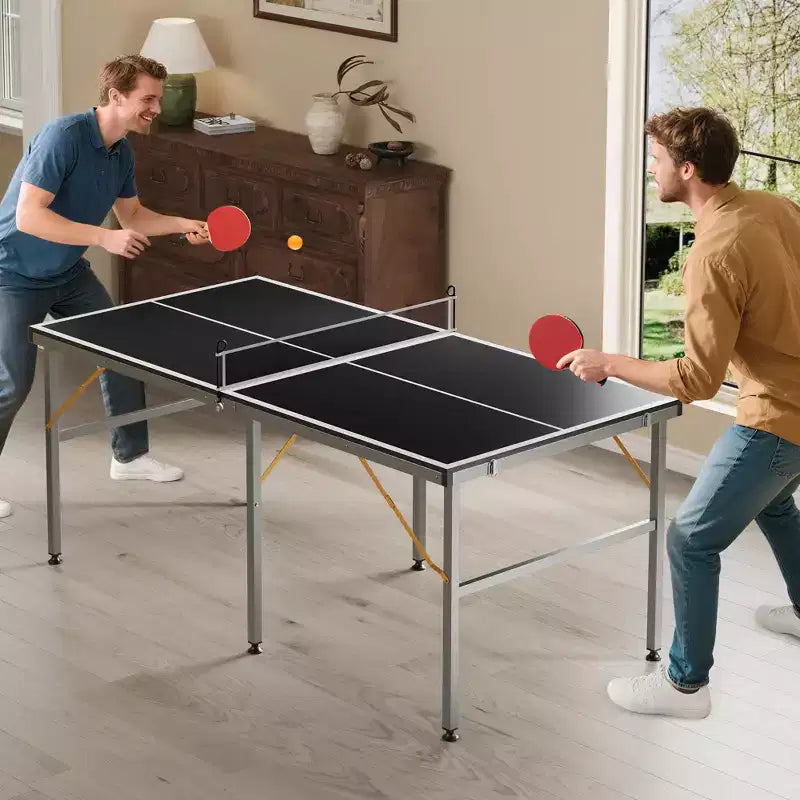 Table de ping-pong portable 180x90 cm pour l'intérieur et l'extérieur - Comprend un filet, 2 raquettes et 3 balles - Table de jeu professionnelle pour adultes et adolescents