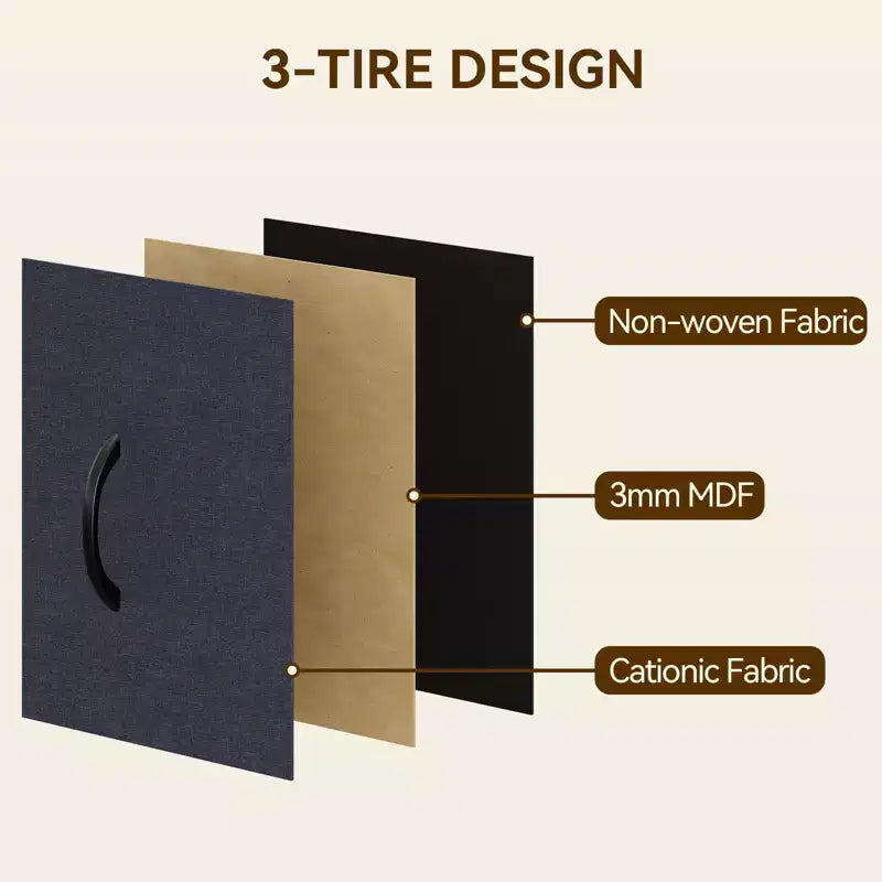 Commode à 15 tiroirs, commode avec plateau en bois, cadre en métal, unité de rangement avec tissu