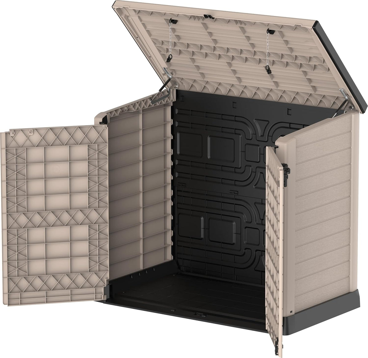 Duramax StoreAway 1200L Plastic Garden Shed/ Flat Lid, Outdoor Storage Shed, Wheelie Bin Hideaways, Wheelie bin box, Durable Construction, Ideal fo...