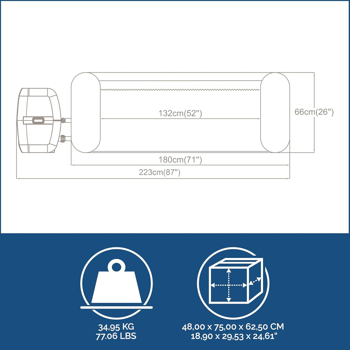 Spa gonflable rond BESTWAY Lay-Z-Spa® Miami Airjet™ 2 - 4 personnes