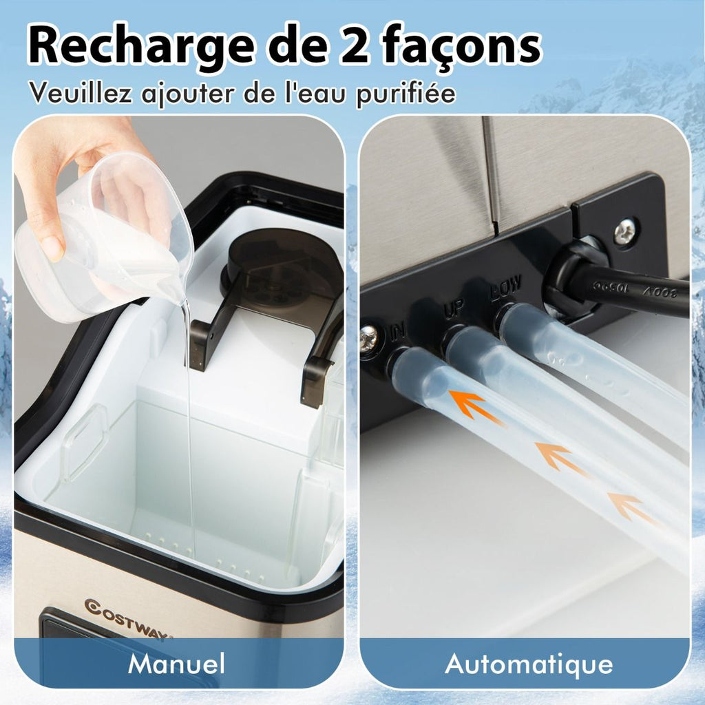 Machine à Glaçons 24kg en 24h Panneau de Contrôle Tactile LED