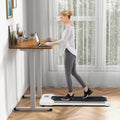 Tapis de Course Mince Tapis de Jogging avec Capacité de 120 Kg Télécommande et Écran Led Inclinable à Roulettes Tapis de Course à Glisser Gris/Noir...