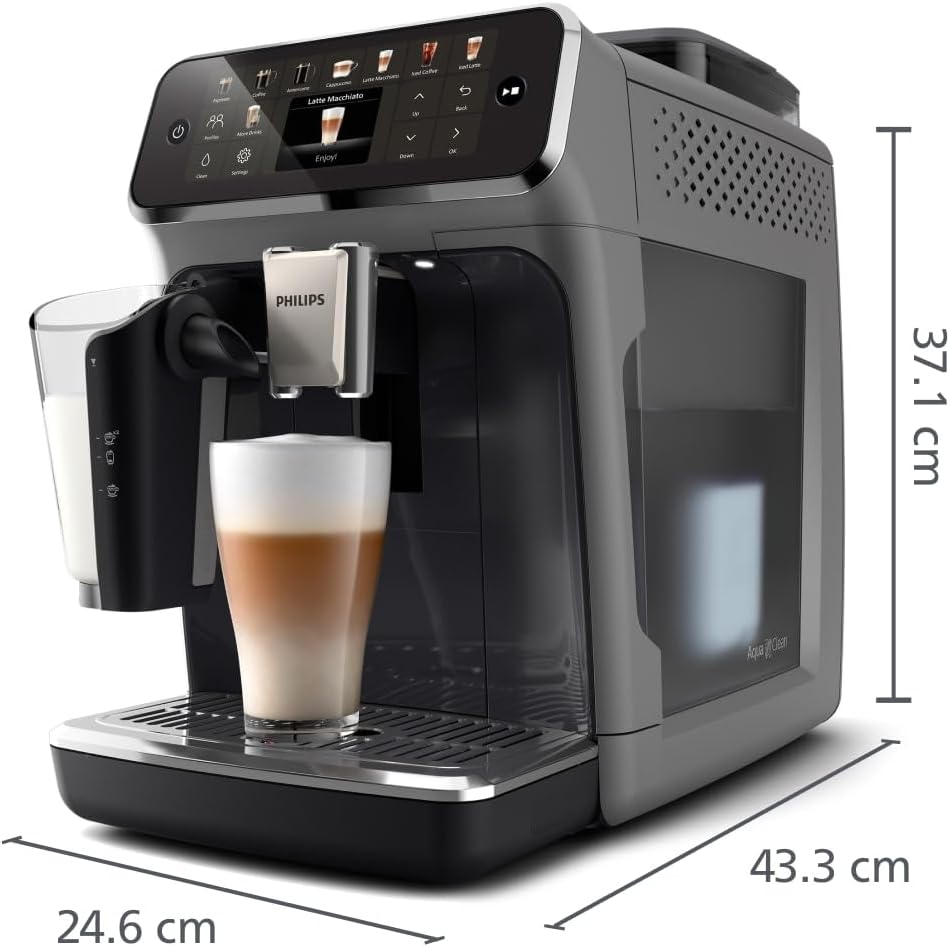 Philips Série 5400 Machine Expresso - Café à Grain - LatteGo Mousseur à Lait, 12 Spécialités de Café, Affichage Intuitif, 4 Profils Utilisateur, No...