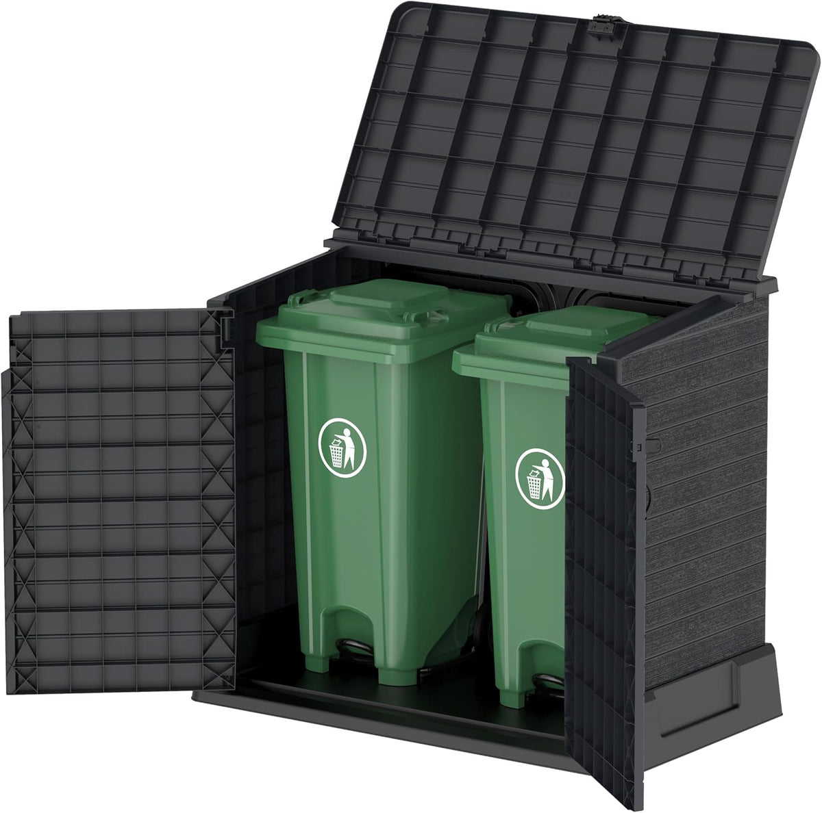 Duramax StoreAway 1200L Plastic Garden Shed/ Flat Lid, Outdoor Storage Shed, Wheelie Bin Hideaways, Wheelie bin box, Durable Construction, Ideal fo...