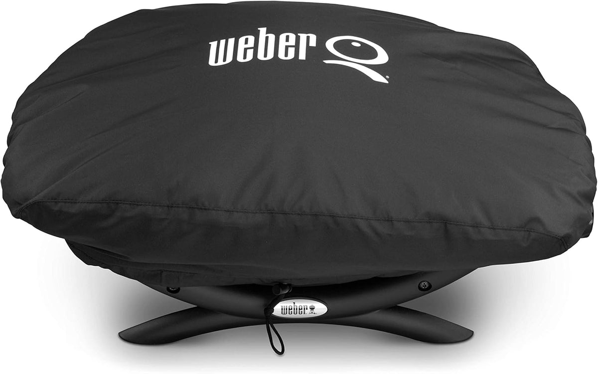 Weber Q1400 Barbecue électrique, surface de cuisson 43 x 32 cm, nomade, grille en fonte émaillée divisée en 2 parties, couvercle et cuve en fonte d...