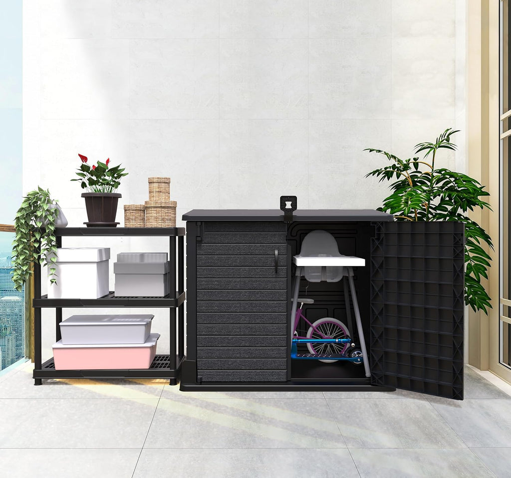 Duramax StoreAway 1200L Plastic Garden Shed/ Flat Lid, Outdoor Storage Shed, Wheelie Bin Hideaways, Wheelie bin box, Durable Construction, Ideal fo...