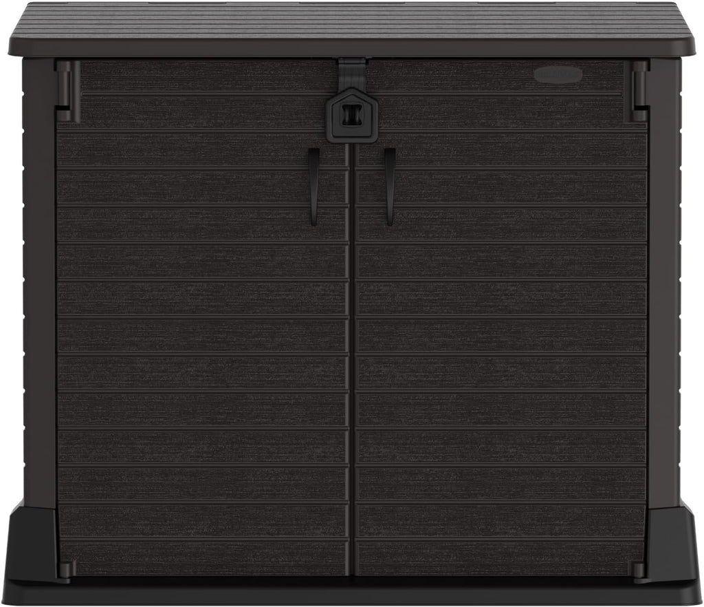 Duramax StoreAway 1200L Plastic Garden Shed/ Flat Lid, Outdoor Storage Shed, Wheelie Bin Hideaways, Wheelie bin box, Durable Construction, Ideal fo...