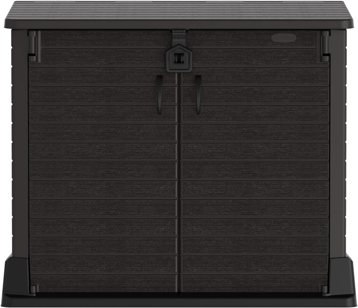Duramax StoreAway 1200L Plastic Garden Shed/ Flat Lid, Outdoor Storage Shed, Wheelie Bin Hideaways, Wheelie bin box, Durable Construction, Ideal fo...