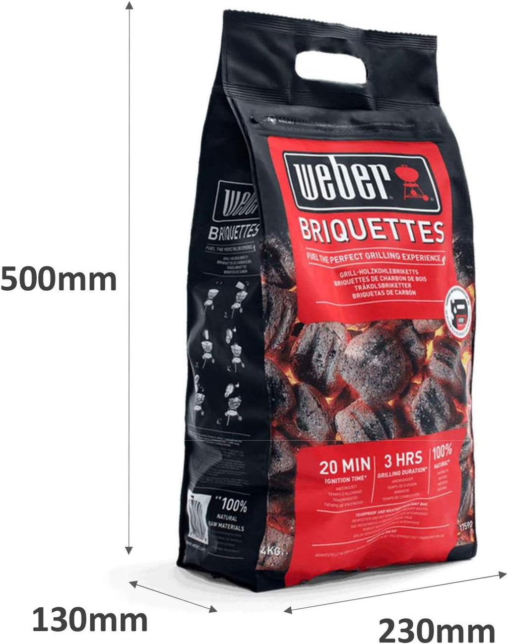 Weber Classic Kettle barbecue au charbon de bois, surface de cuisson Ø 57cm, barbecue avec couvercle et cuve en acier emaillé, thermomètre intégré...