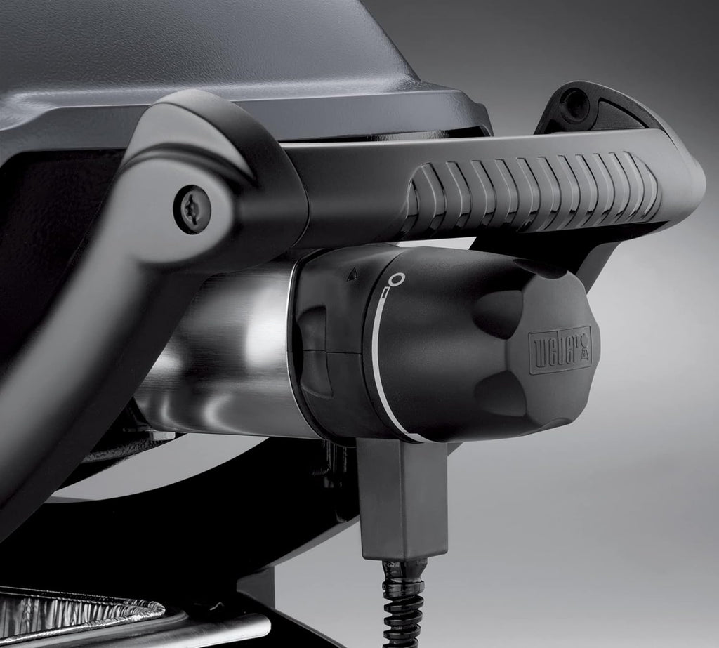 Weber Q1400 Barbecue électrique, surface de cuisson 43 x 32 cm, nomade, grille en fonte émaillée divisée en 2 parties, couvercle et cuve en fonte d...