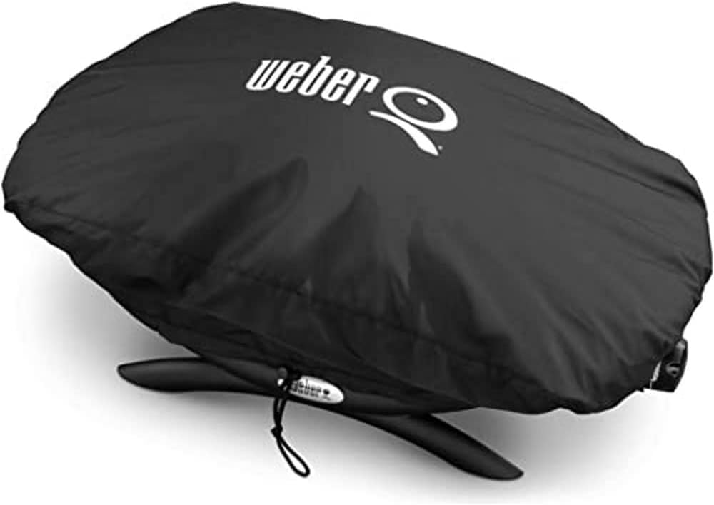 Weber Q1400 Barbecue électrique, surface de cuisson 43 x 32 cm, nomade, grille en fonte émaillée divisée en 2 parties, couvercle et cuve en fonte d...