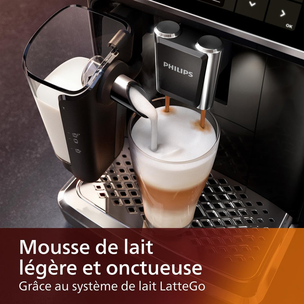 Philips Série 5400 Machine Expresso - Café à Grain - LatteGo Mousseur à Lait, 12 Spécialités de Café, Affichage Intuitif, 4 Profils Utilisateur, No...