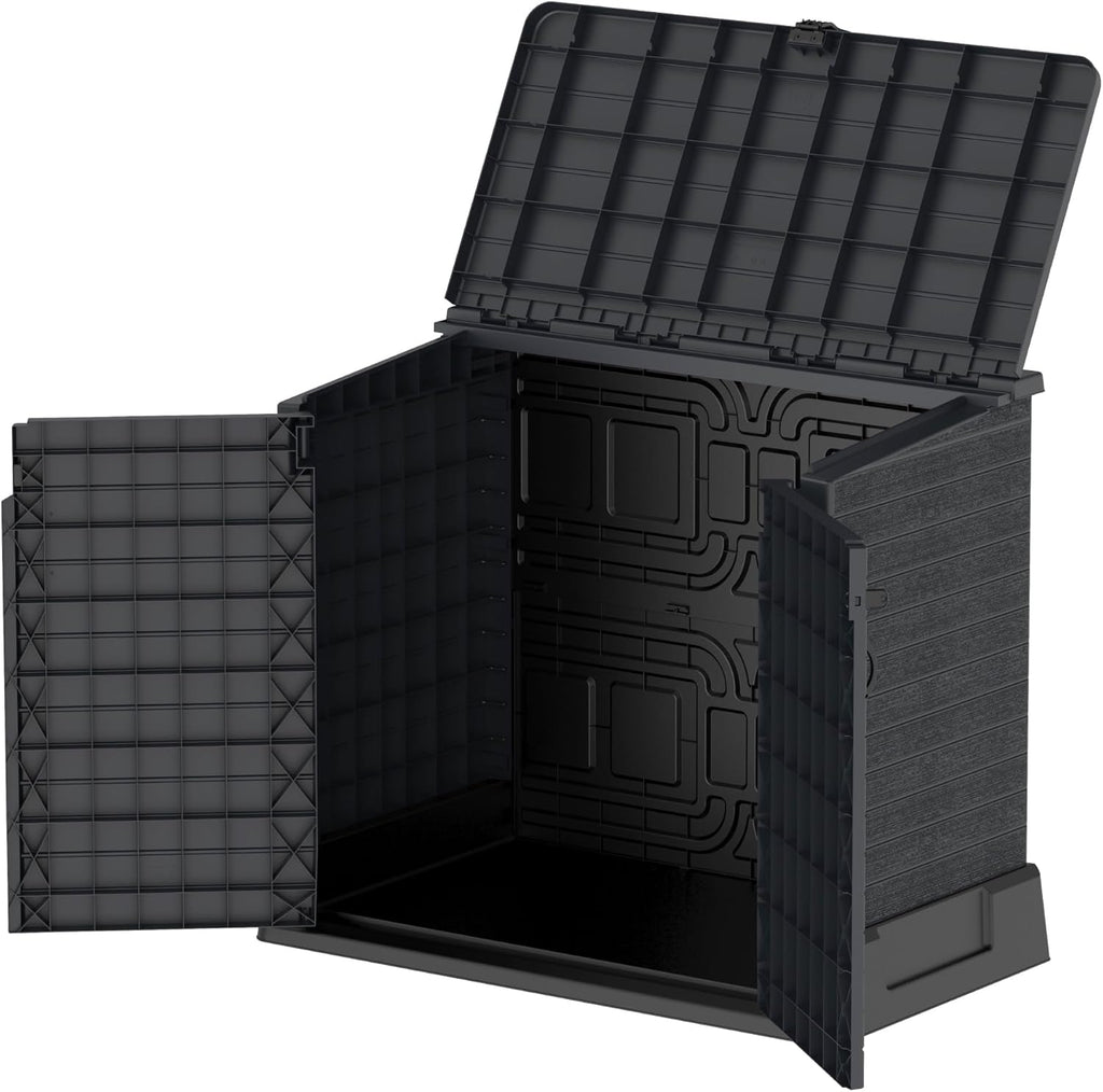 Duramax StoreAway 1200L Plastic Garden Shed/ Flat Lid, Outdoor Storage Shed, Wheelie Bin Hideaways, Wheelie bin box, Durable Construction, Ideal fo...