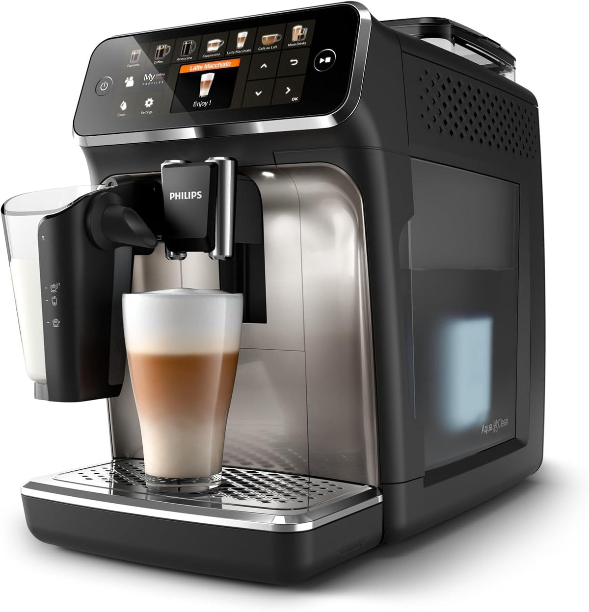 Philips Série 5400 Machine Expresso - Café à Grain - LatteGo Mousseur à Lait, 12 Spécialités de Café, Affichage Intuitif, 4 Profils Utilisateur, No...