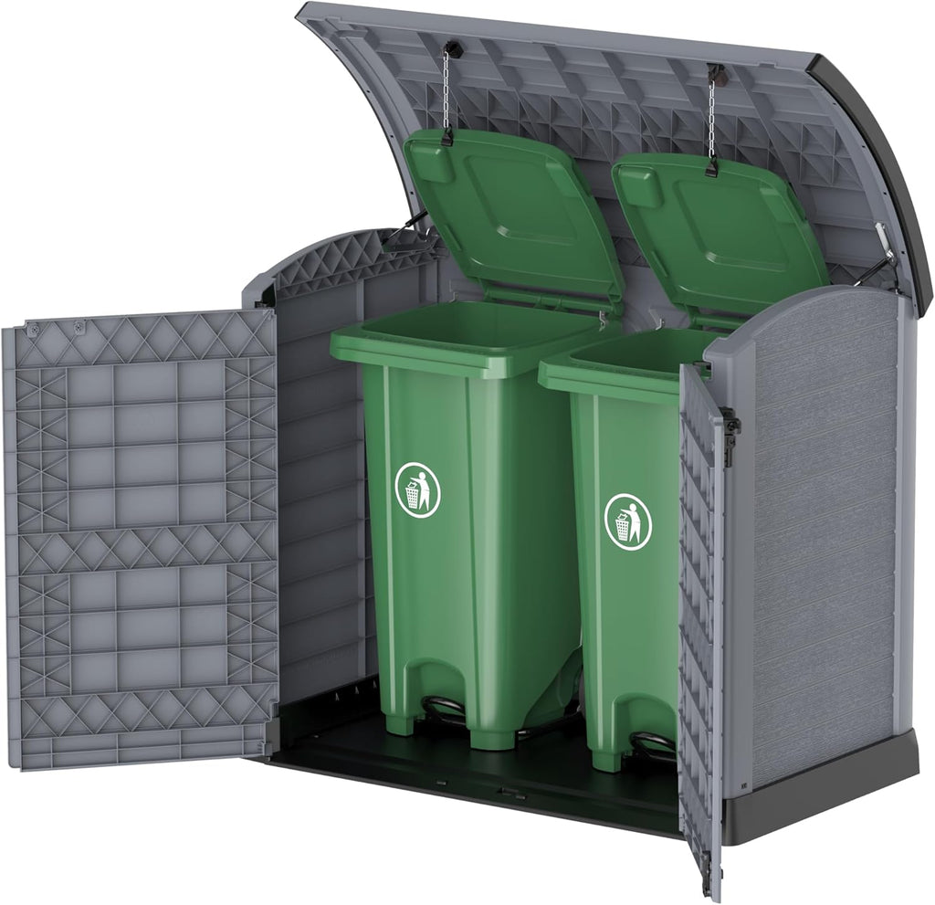 Duramax StoreAway 1200L Plastic Garden Shed/ Flat Lid, Outdoor Storage Shed, Wheelie Bin Hideaways, Wheelie bin box, Durable Construction, Ideal fo...