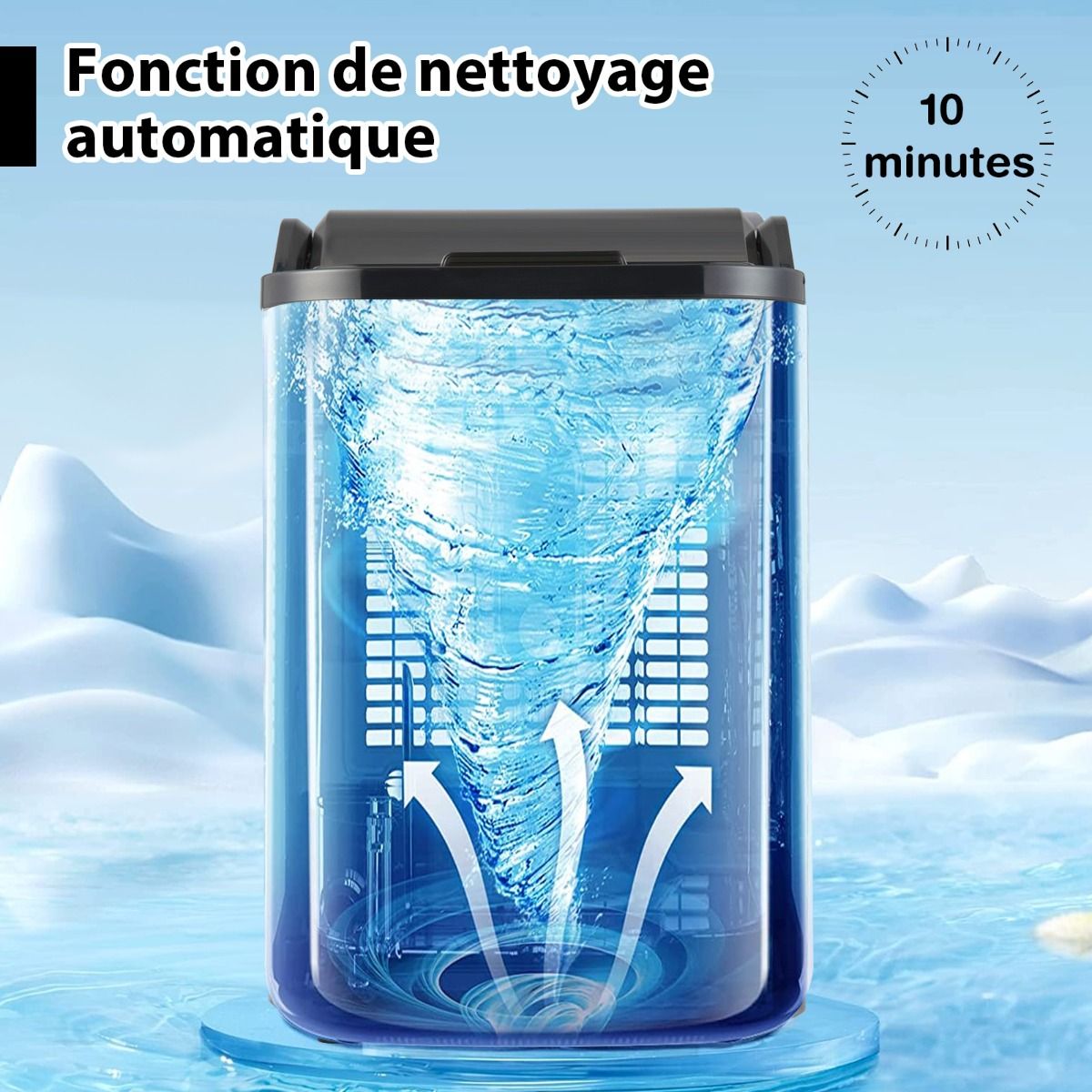 Machine à Glaçons 24kg en 24h Panneau de Contrôle Tactile LED