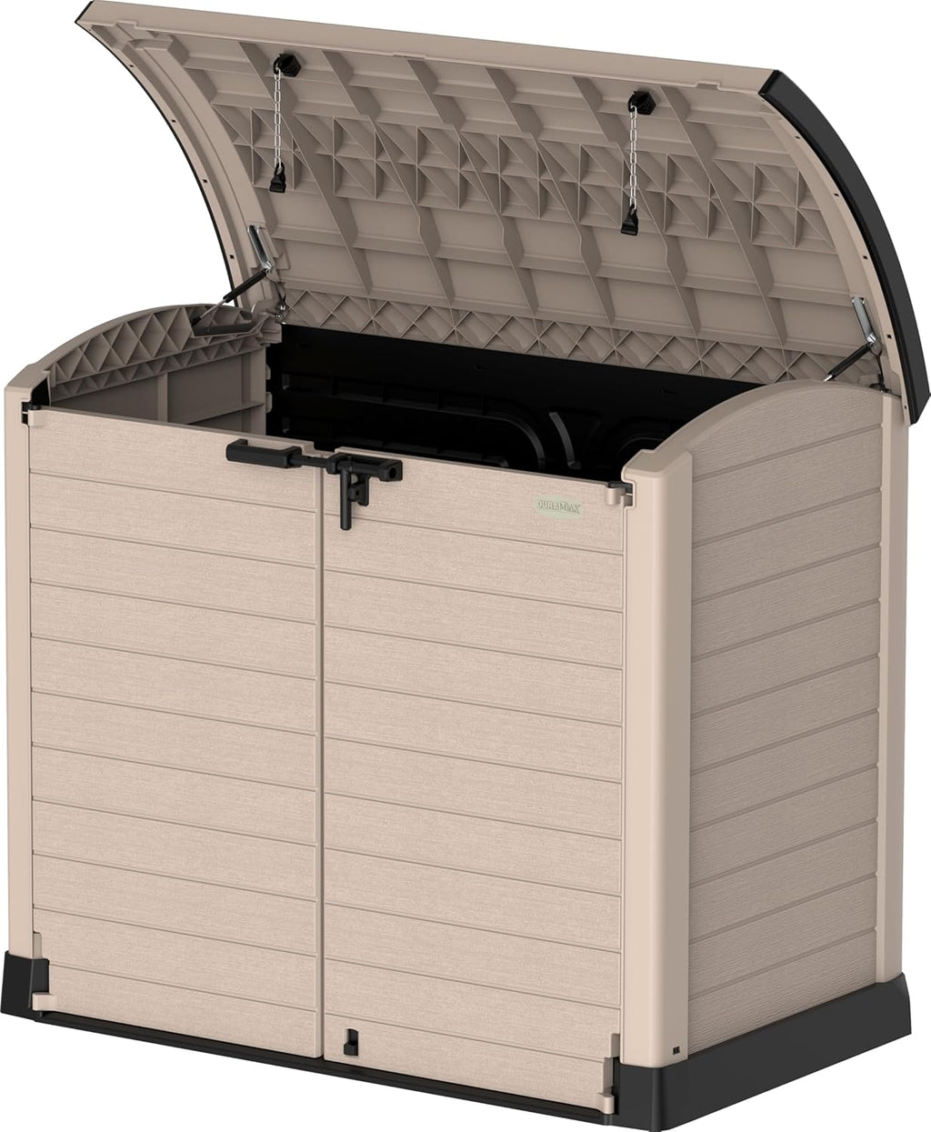 Duramax StoreAway 1200L Plastic Garden Shed/ Flat Lid, Outdoor Storage Shed, Wheelie Bin Hideaways, Wheelie bin box, Durable Construction, Ideal fo...