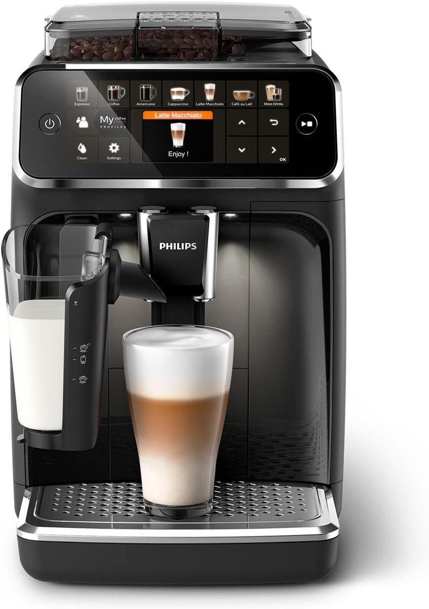 Philips Série 5400 Machine Expresso - Café à Grain - LatteGo Mousseur à Lait, 12 Spécialités de Café, Affichage Intuitif, 4 Profils Utilisateur, No...