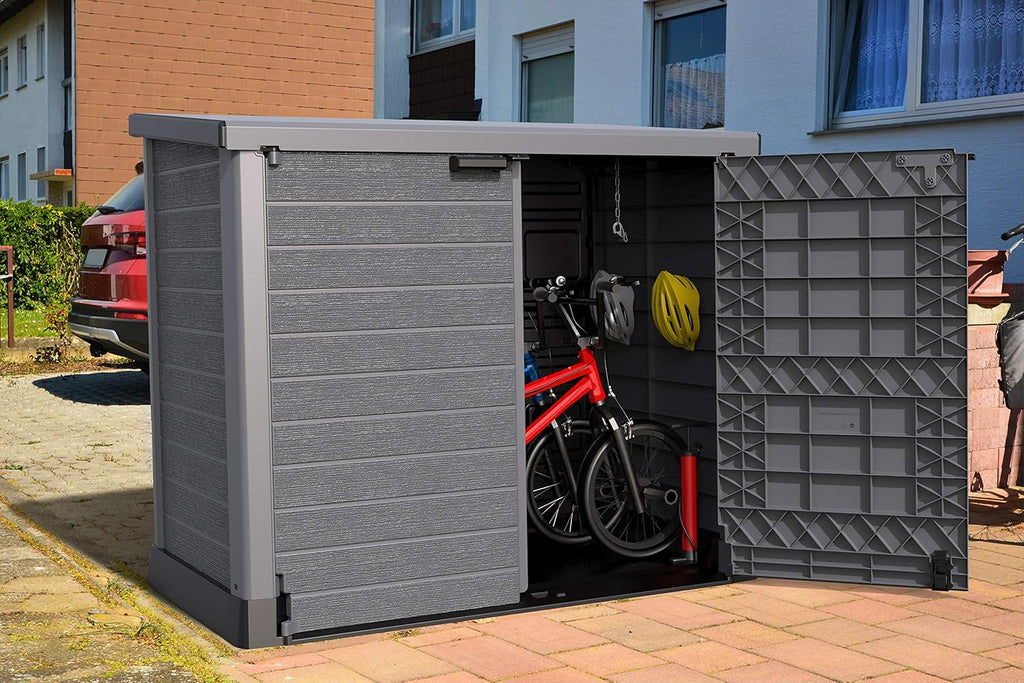 Duramax StoreAway 1200L Plastic Garden Shed/ Flat Lid, Outdoor Storage Shed, Wheelie Bin Hideaways, Wheelie bin box, Durable Construction, Ideal fo...