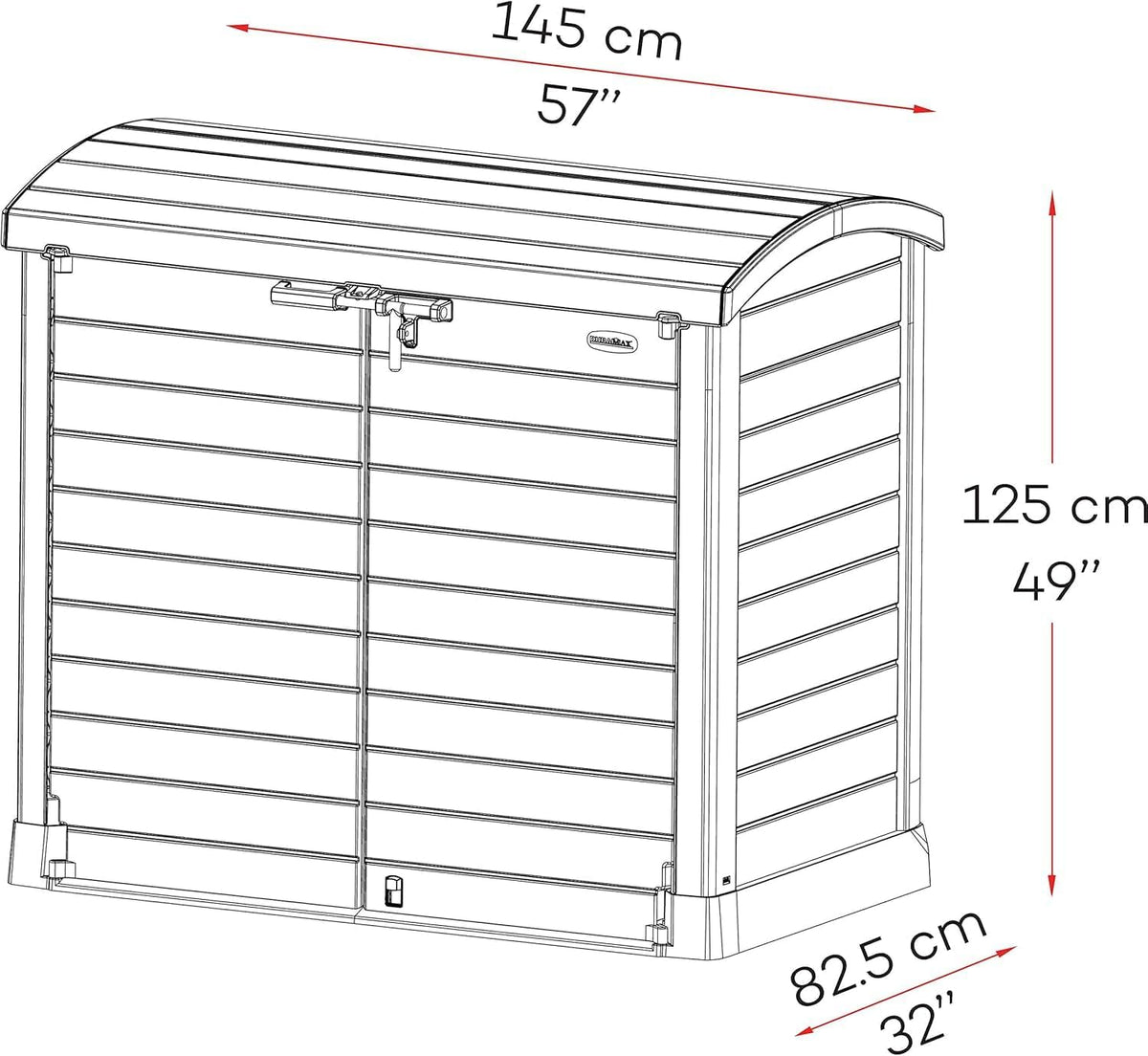Duramax StoreAway 1200L Plastic Garden Shed/ Flat Lid, Outdoor Storage Shed, Wheelie Bin Hideaways, Wheelie bin box, Durable Construction, Ideal fo...