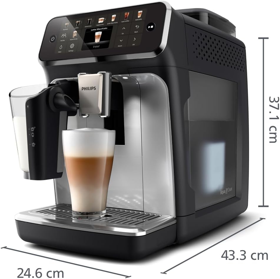 Philips Série 5400 Machine Expresso - Café à Grain - LatteGo Mousseur à Lait, 12 Spécialités de Café, Affichage Intuitif, 4 Profils Utilisateur, No...