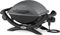 Weber Q1400 Barbecue électrique, surface de cuisson 43 x 32 cm, nomade, grille en fonte émaillée divisée en 2 parties, couvercle et cuve en fonte d...