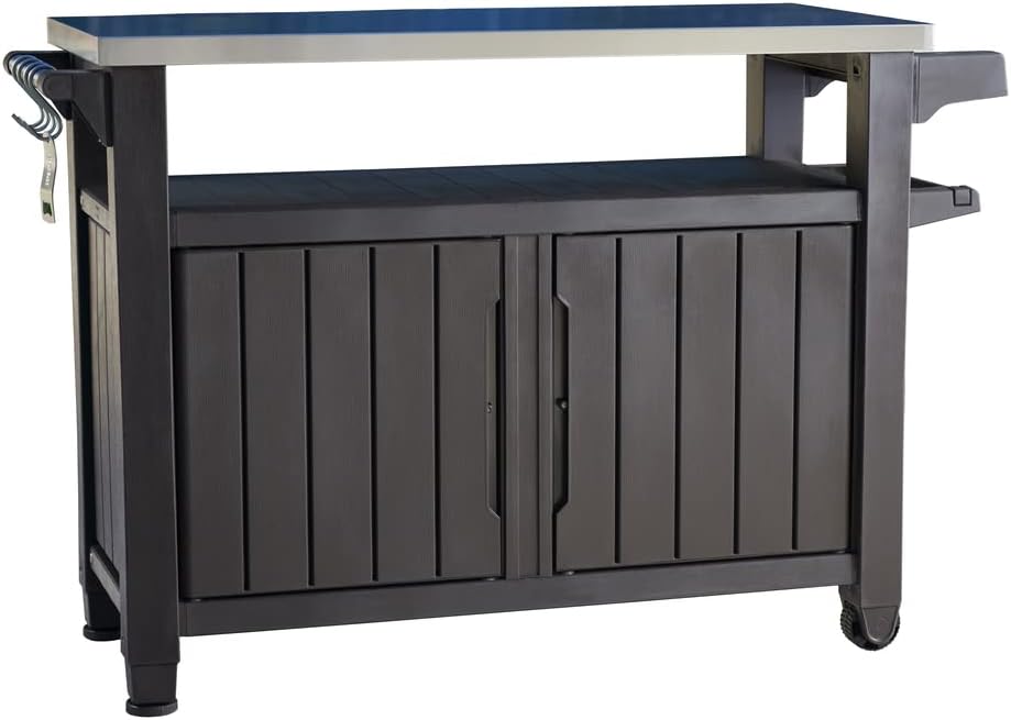 KETER Desserte barbecue gris UNITY XL - 207 litres - 134 x 51.7 x 89.6 cm