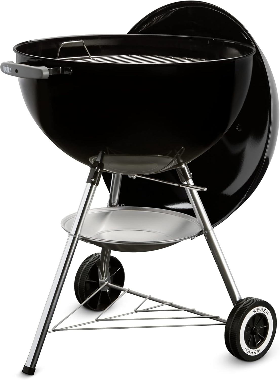 Weber Classic Kettle barbecue au charbon de bois, surface de cuisson Ø 57cm, barbecue avec couvercle et cuve en acier emaillé, thermomètre intégré...
