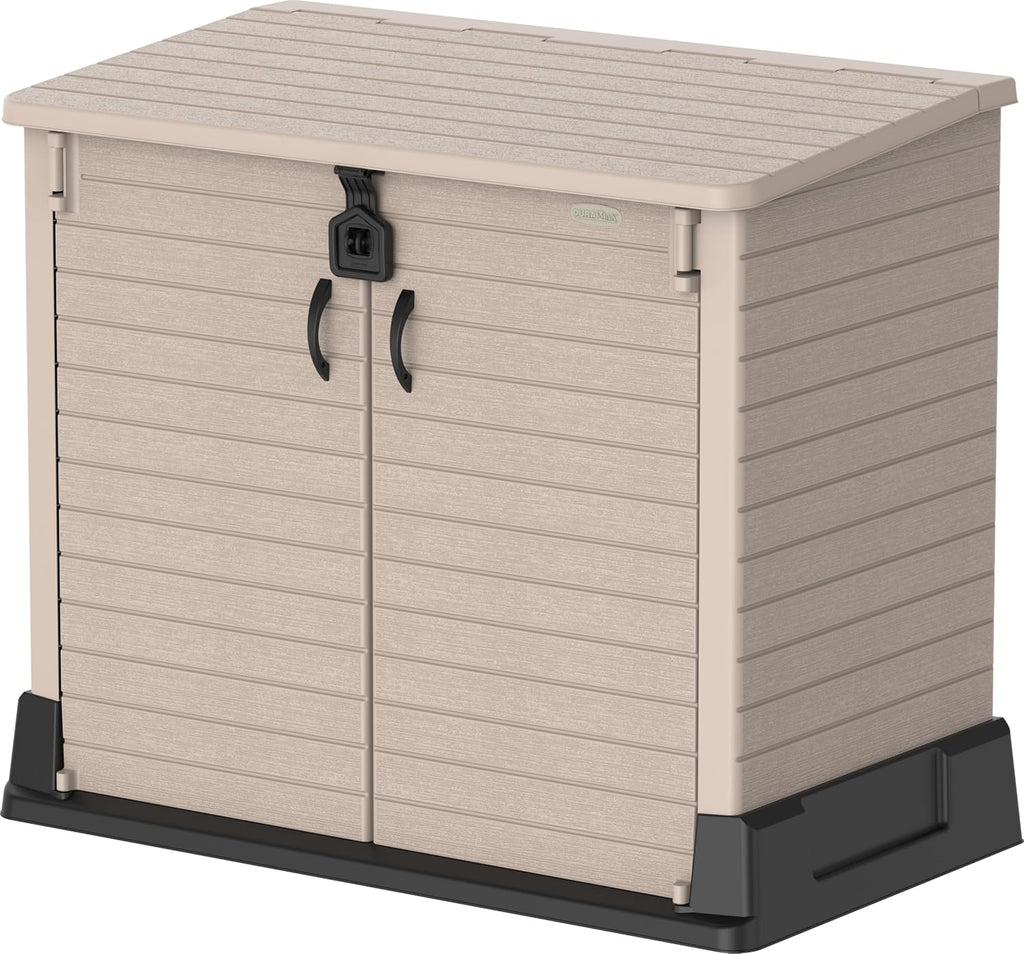 Duramax StoreAway 1200L Plastic Garden Shed/ Flat Lid, Outdoor Storage Shed, Wheelie Bin Hideaways, Wheelie bin box, Durable Construction, Ideal fo...