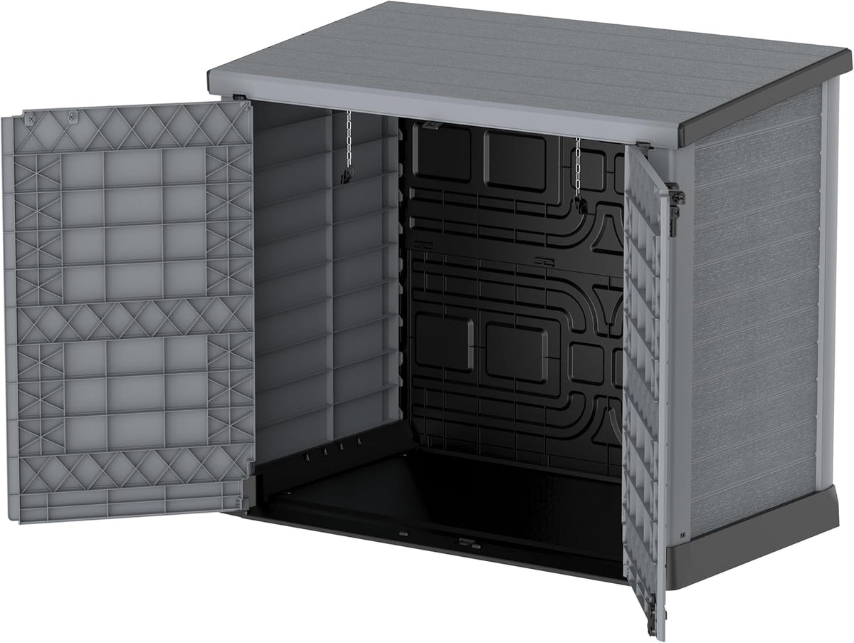 Duramax StoreAway 1200L Plastic Garden Shed/ Flat Lid, Outdoor Storage Shed, Wheelie Bin Hideaways, Wheelie bin box, Durable Construction, Ideal fo...