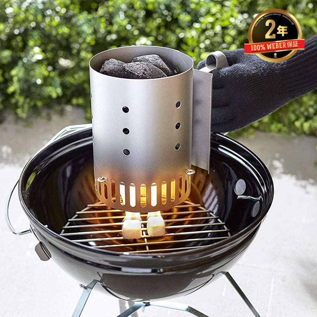 Weber Classic Kettle barbecue au charbon de bois, surface de cuisson Ø 57cm, barbecue avec couvercle et cuve en acier emaillé, thermomètre intégré...
