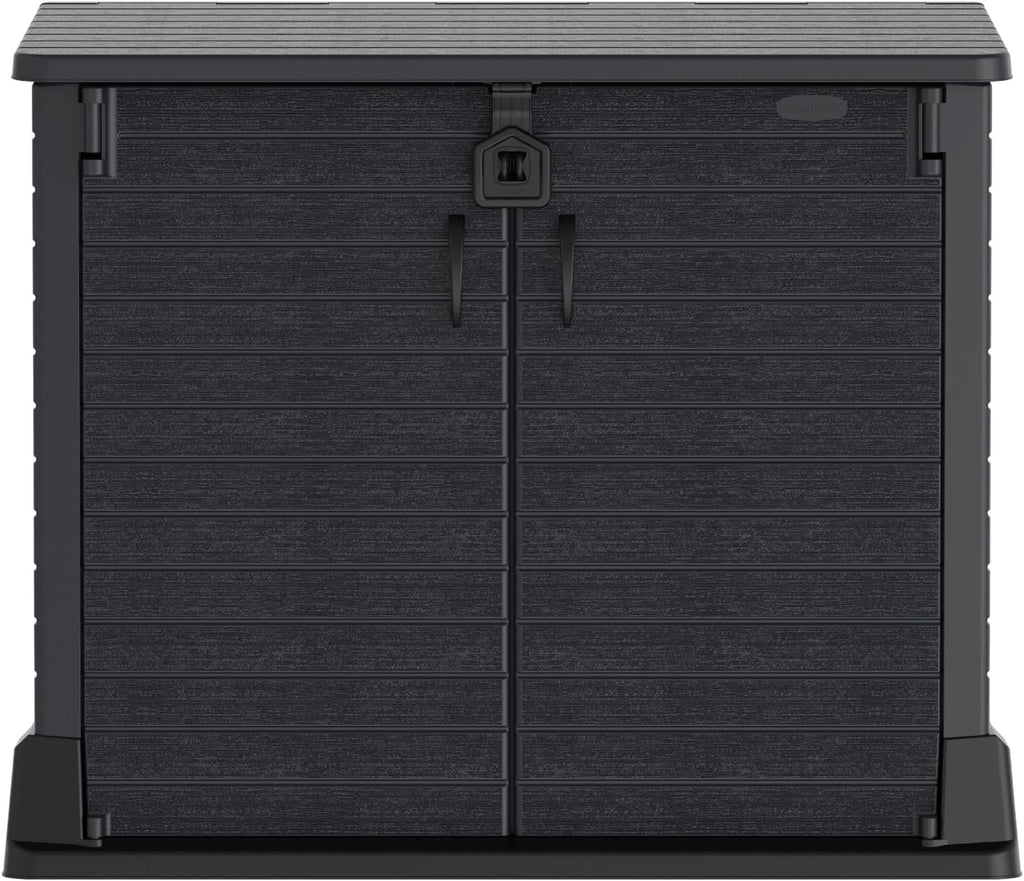 Duramax StoreAway 1200L Plastic Garden Shed/ Flat Lid, Outdoor Storage Shed, Wheelie Bin Hideaways, Wheelie bin box, Durable Construction, Ideal fo...