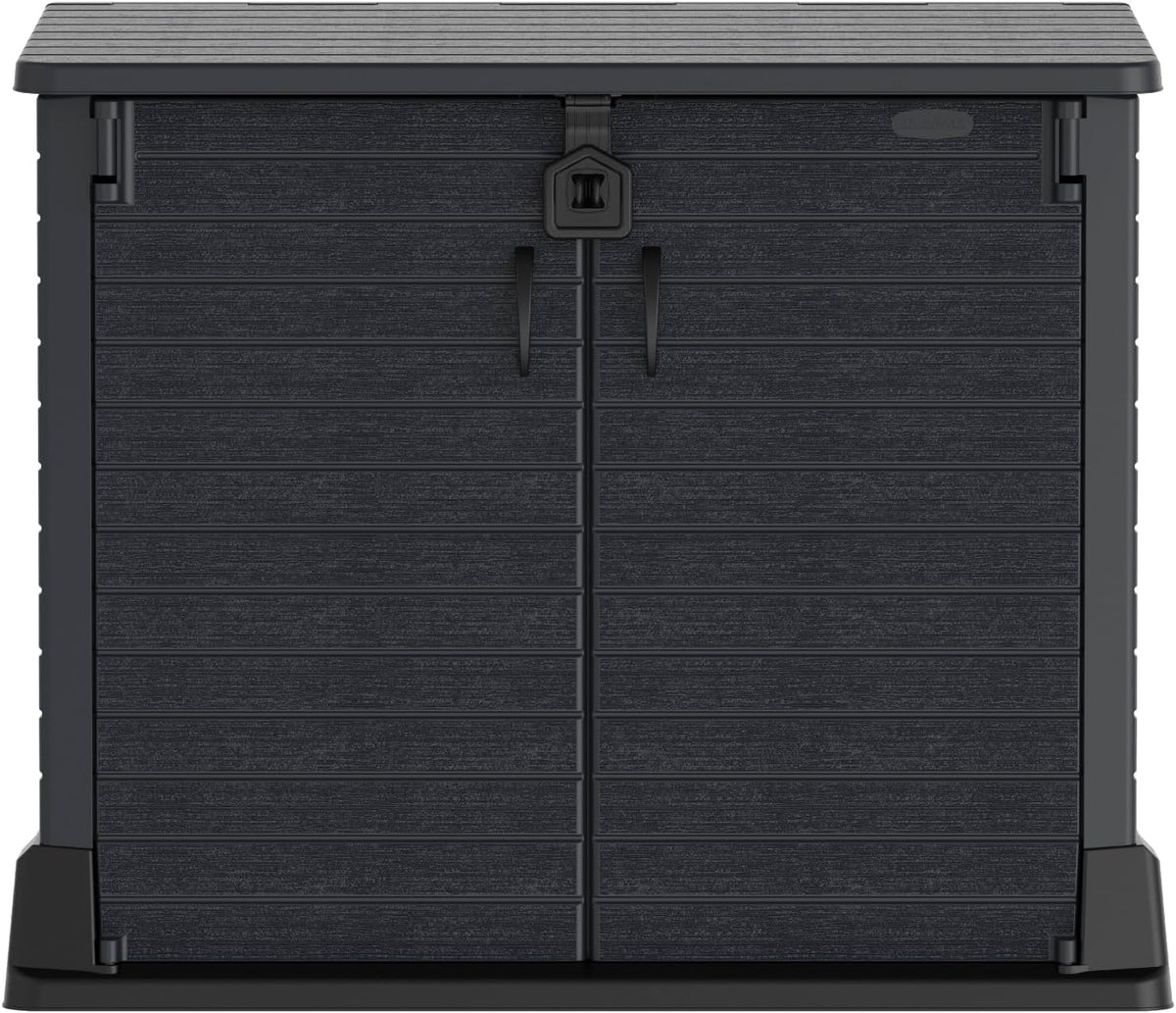 Duramax StoreAway 1200L Plastic Garden Shed/ Flat Lid, Outdoor Storage Shed, Wheelie Bin Hideaways, Wheelie bin box, Durable Construction, Ideal fo...