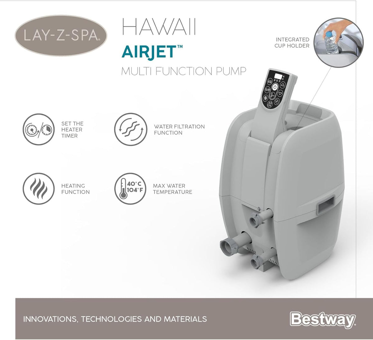 Spa gonflable rond BESTWAY Lay-Z-Spa® Miami Airjet™ 2 - 4 personnes