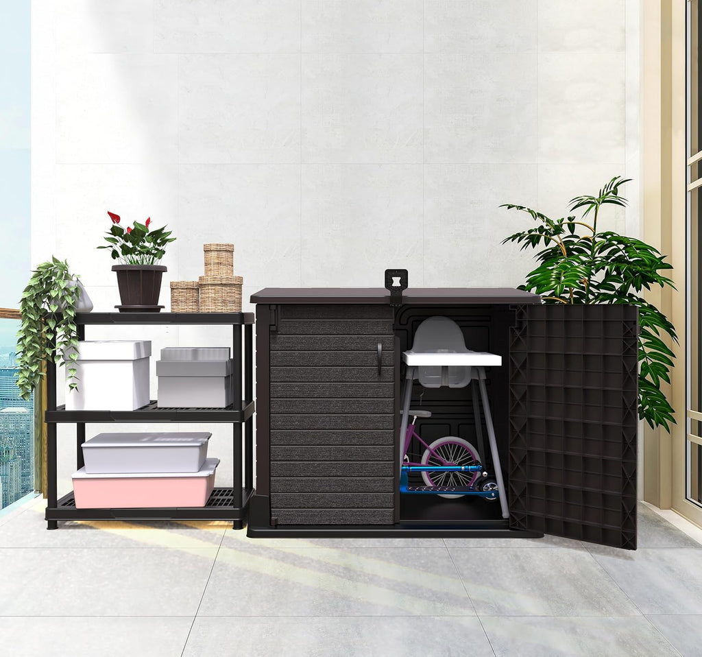 Duramax StoreAway 1200L Plastic Garden Shed/ Flat Lid, Outdoor Storage Shed, Wheelie Bin Hideaways, Wheelie bin box, Durable Construction, Ideal fo...