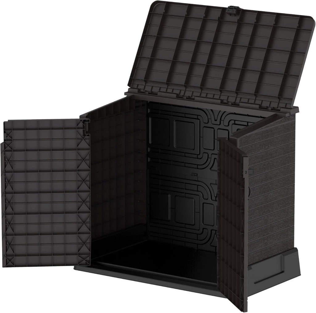 Duramax StoreAway 1200L Plastic Garden Shed/ Flat Lid, Outdoor Storage Shed, Wheelie Bin Hideaways, Wheelie bin box, Durable Construction, Ideal fo...