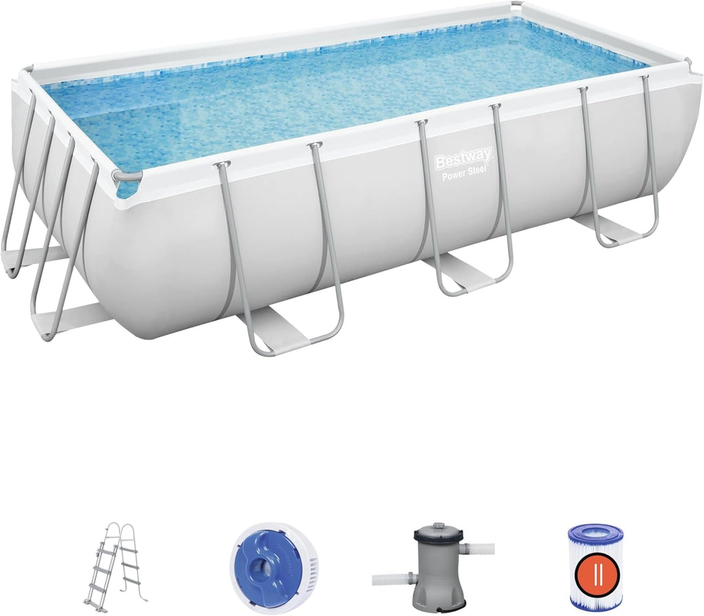 Piscine Hors Sol 404 x 201 x 100 cm BESTWAY Rectangulaire Power Steel™ Piscine Tubulaire
