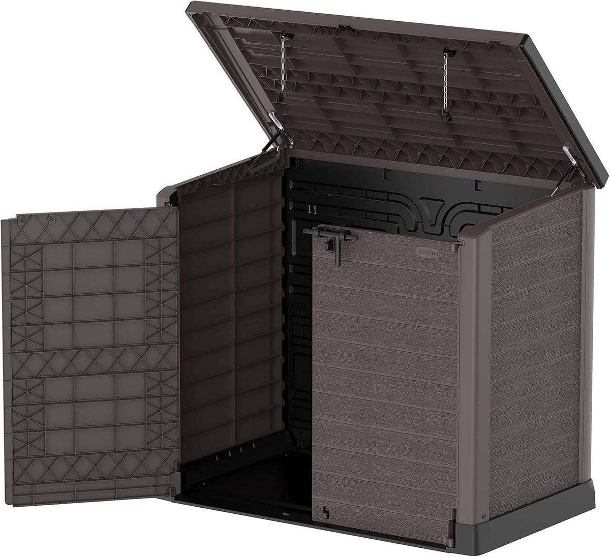 Duramax StoreAway 1200L Plastic Garden Shed/ Flat Lid, Outdoor Storage Shed, Wheelie Bin Hideaways, Wheelie bin box, Durable Construction, Ideal fo...