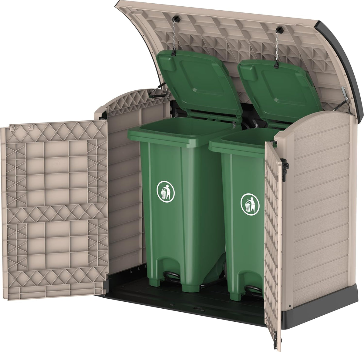 Duramax StoreAway 1200L Plastic Garden Shed/ Flat Lid, Outdoor Storage Shed, Wheelie Bin Hideaways, Wheelie bin box, Durable Construction, Ideal fo...