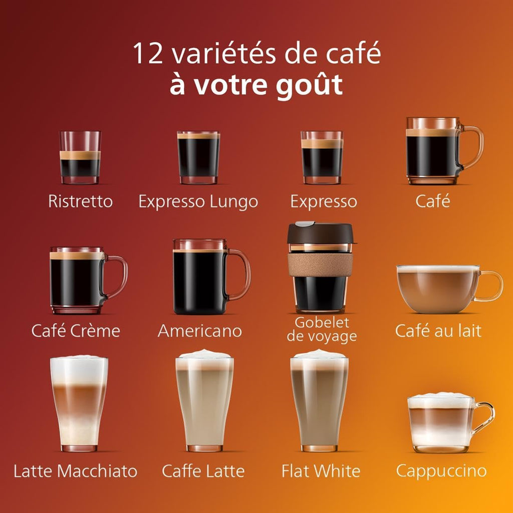 Philips Série 5400 Machine Expresso - Café à Grain - LatteGo Mousseur à Lait, 12 Spécialités de Café, Affichage Intuitif, 4 Profils Utilisateur, No...