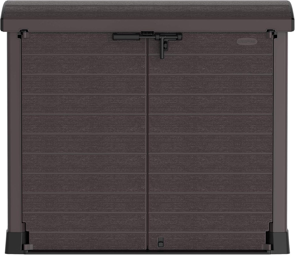 Duramax StoreAway 1200L Plastic Garden Shed/ Flat Lid, Outdoor Storage Shed, Wheelie Bin Hideaways, Wheelie bin box, Durable Construction, Ideal fo...