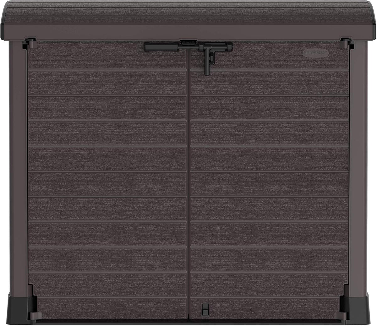 Duramax StoreAway 1200L Plastic Garden Shed/ Flat Lid, Outdoor Storage Shed, Wheelie Bin Hideaways, Wheelie bin box, Durable Construction, Ideal fo...