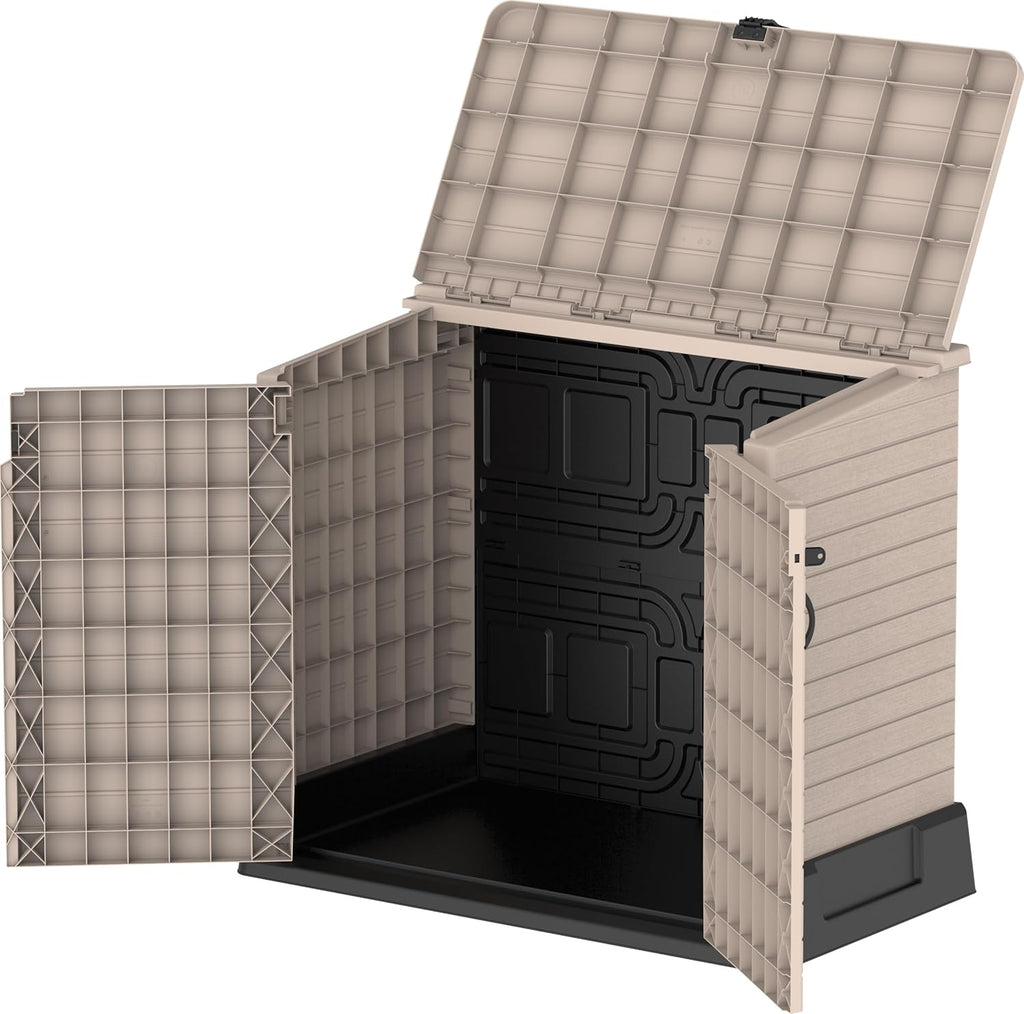 Duramax StoreAway 1200L Plastic Garden Shed/ Flat Lid, Outdoor Storage Shed, Wheelie Bin Hideaways, Wheelie bin box, Durable Construction, Ideal fo...