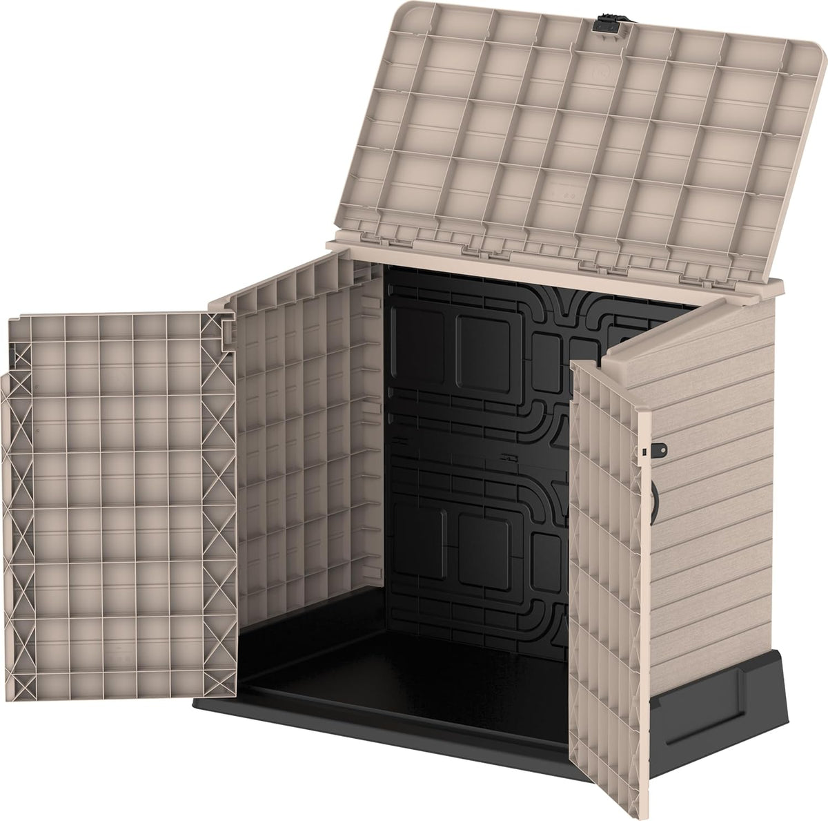 Duramax StoreAway 1200L Plastic Garden Shed/ Flat Lid, Outdoor Storage Shed, Wheelie Bin Hideaways, Wheelie bin box, Durable Construction, Ideal fo...