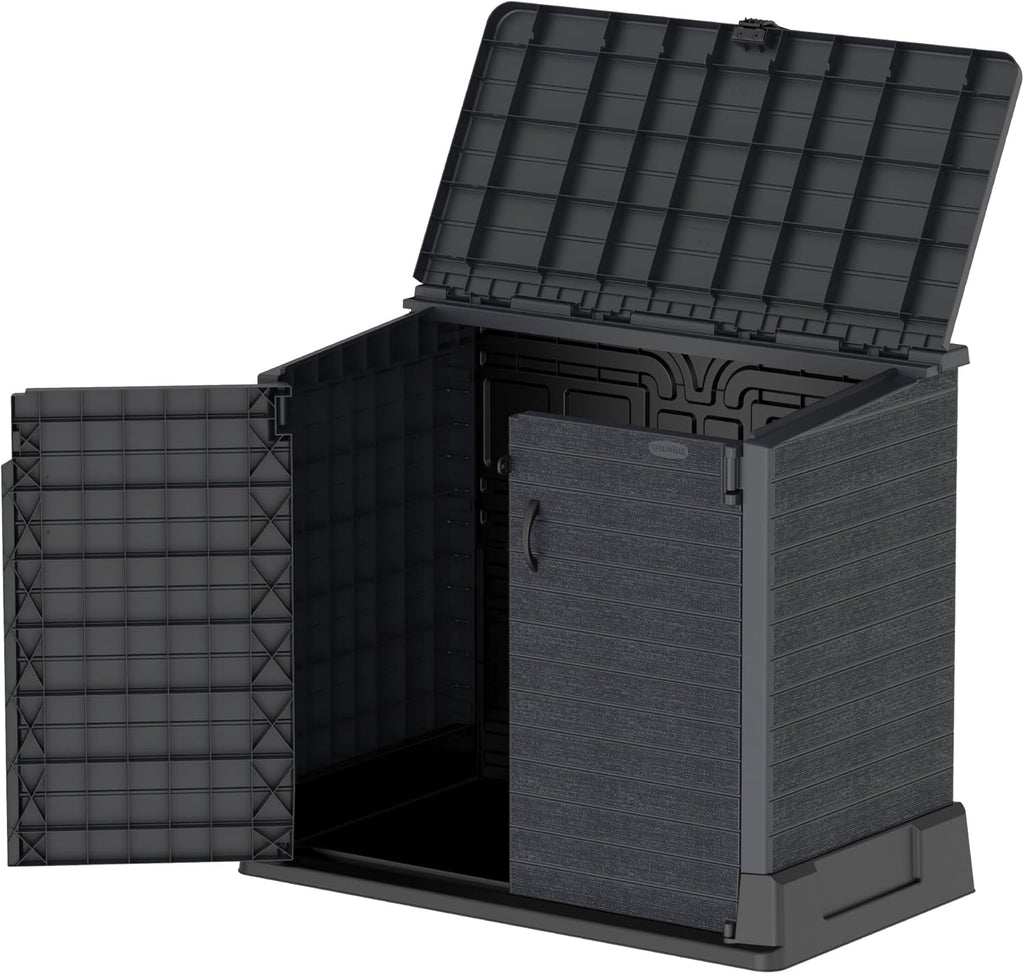 Duramax StoreAway 1200L Plastic Garden Shed/ Flat Lid, Outdoor Storage Shed, Wheelie Bin Hideaways, Wheelie bin box, Durable Construction, Ideal fo...