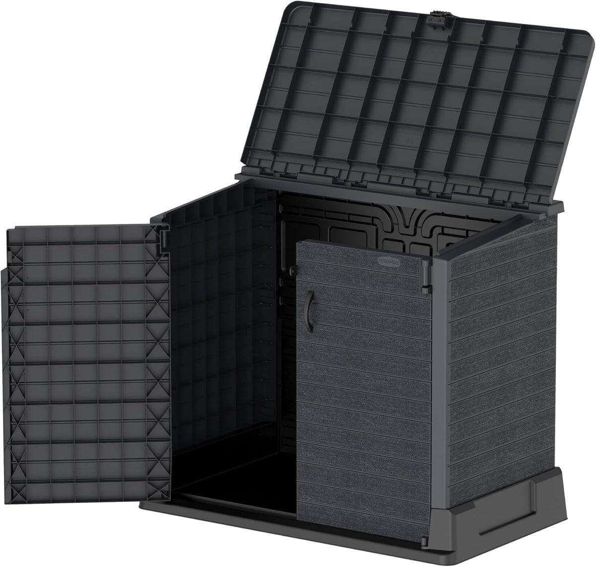 Duramax StoreAway 1200L Plastic Garden Shed/ Flat Lid, Outdoor Storage Shed, Wheelie Bin Hideaways, Wheelie bin box, Durable Construction, Ideal fo...