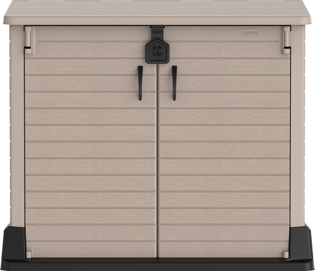 Duramax StoreAway 1200L Plastic Garden Shed/ Flat Lid, Outdoor Storage Shed, Wheelie Bin Hideaways, Wheelie bin box, Durable Construction, Ideal fo...
