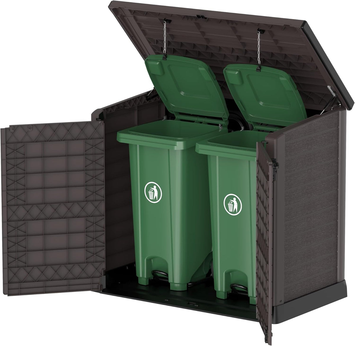 Duramax StoreAway 1200L Plastic Garden Shed/ Flat Lid, Outdoor Storage Shed, Wheelie Bin Hideaways, Wheelie bin box, Durable Construction, Ideal fo...