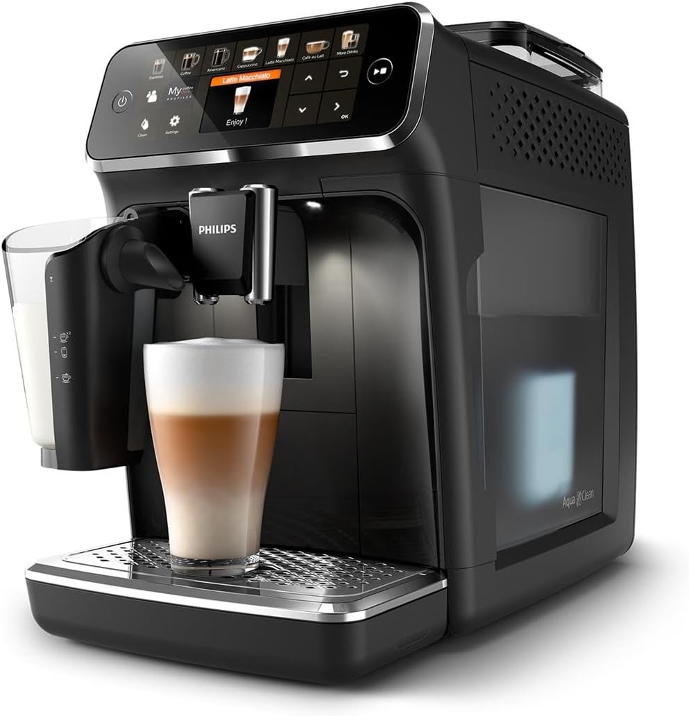 Philips Série 5400 Machine Expresso - Café à Grain - LatteGo Mousseur à Lait, 12 Spécialités de Café, Affichage Intuitif, 4 Profils Utilisateur, No...
